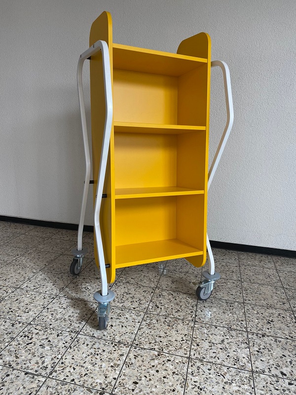 [Ausstellungsstück] Bücherwagen TWISTER in Gelb / EcoDesignLibrary