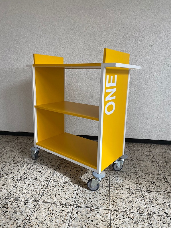 [Ausstellungsstück] Bücherwagen ONE in Gelb / EcoDesignLibrary