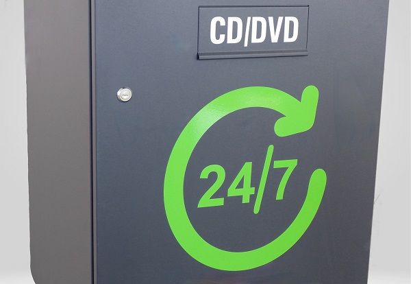 Aufkleber "24/7" für Medienabholstation und Medienrückgabeboxen