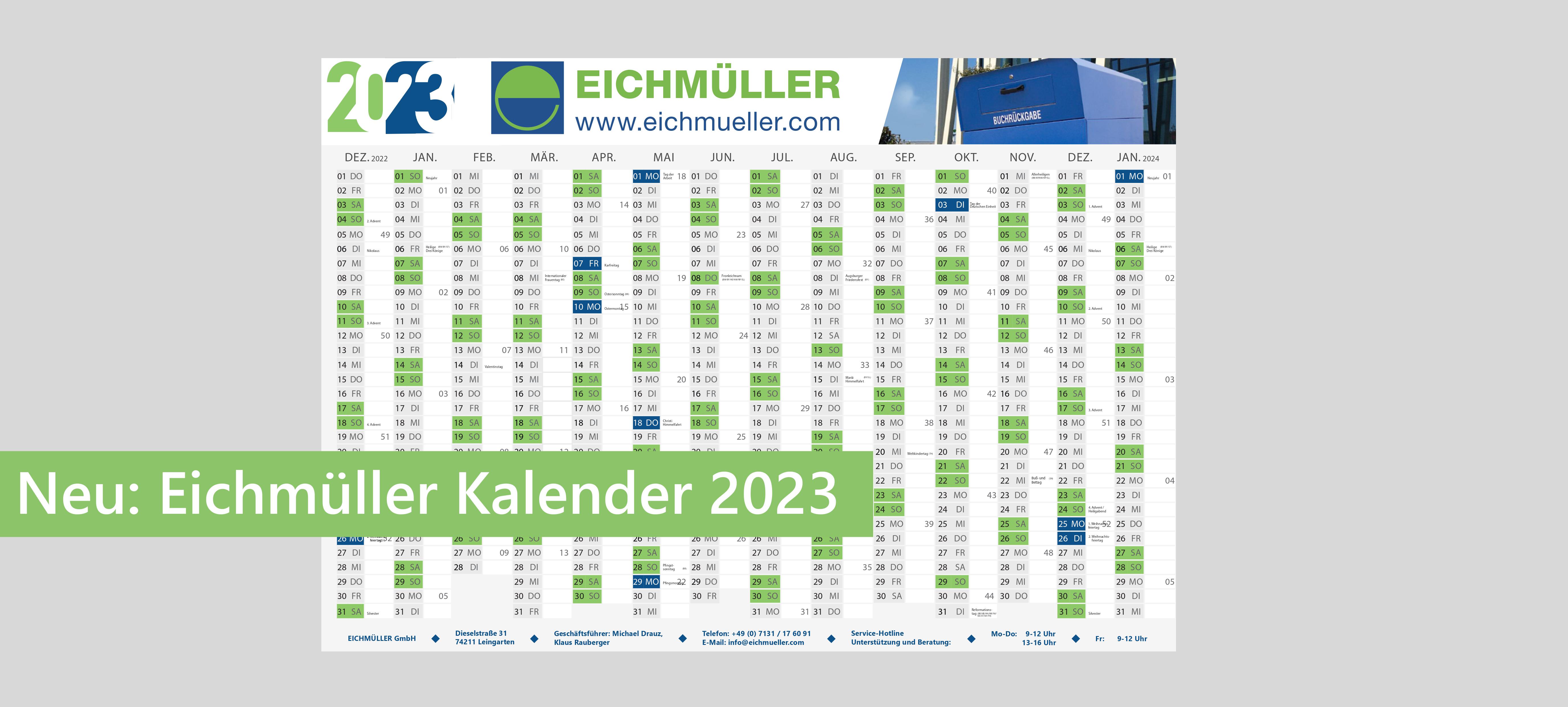 Der neue EICHMÜLLER Kalender 2023