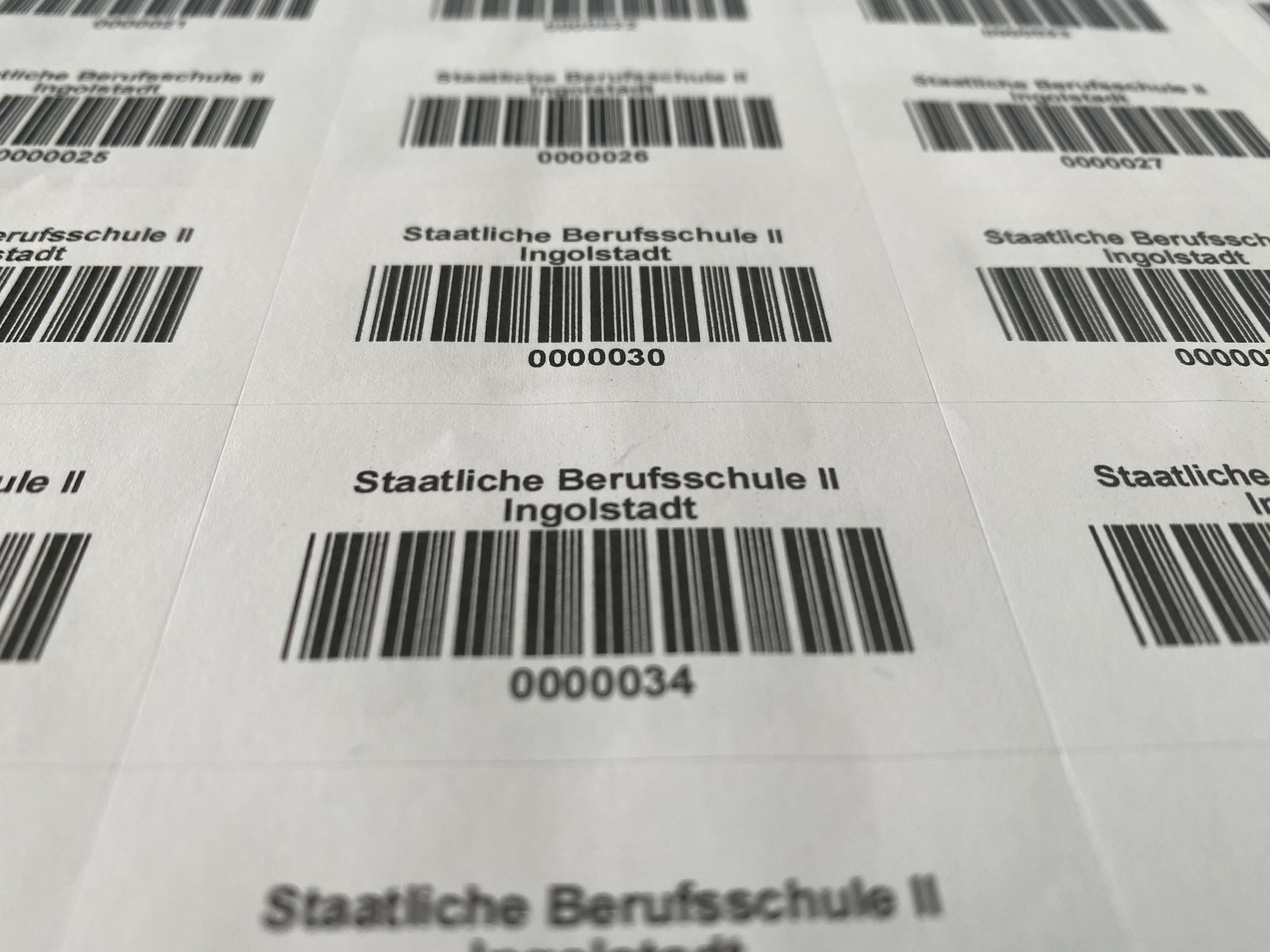 Individuell bedruckte Laser-Barcode-Etiketten auf Bögen